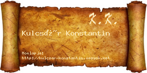 Kulcsár Konstantin névjegykártya